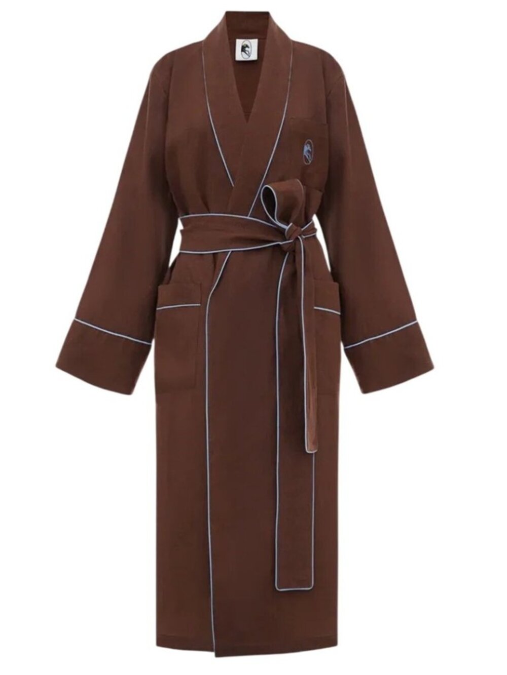 Sleeper Paros Linen Robe in Brown